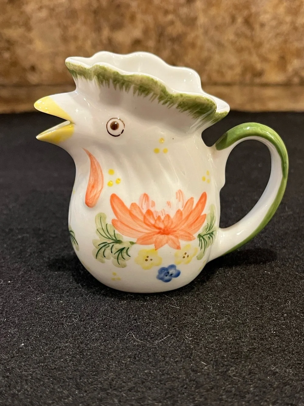 Hand-Painted Floral Porcelain Mini Rooster Creamer - Vase by Andrea by Sadek